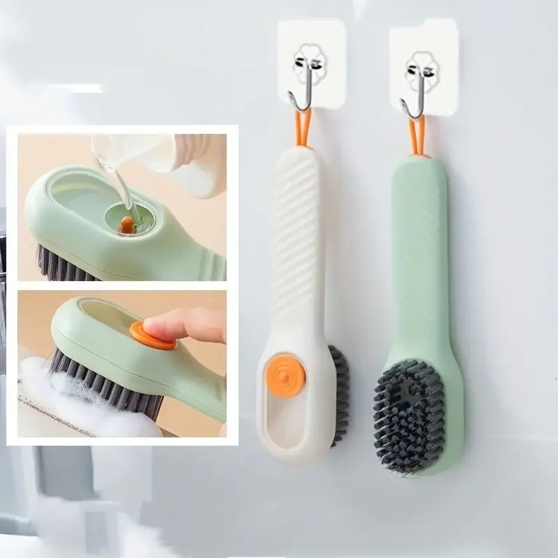 1pc Multi-function automatic spot shoe brush soft hair hand pressure
