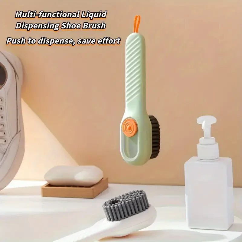 1pc Multi-function automatic spot shoe brush soft hair hand pressure
