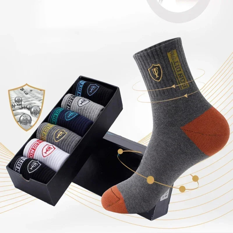 10pairs Breathable Cotton Sports Stockings Men Bamboo Fiber Autumn and