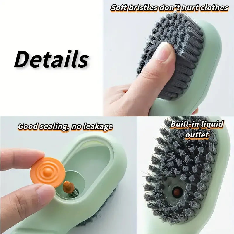 1pc Multi-function automatic spot shoe brush soft hair hand pressure