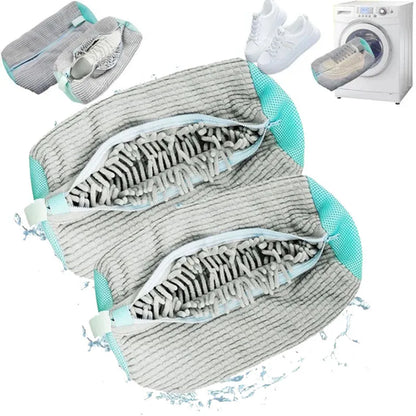 1/2Pc Shoe Washing Bag Cotton Laundry Bag Zippers Closure Shoe
